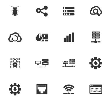 Barındırma sağlayıcısı Icons set