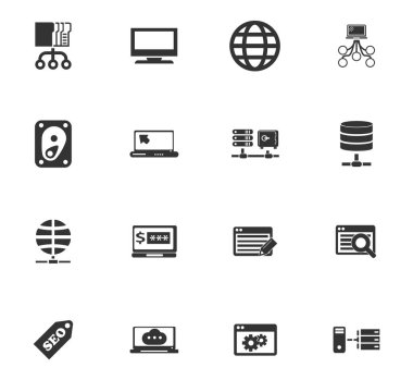Barındırma sağlayıcısı Icons set