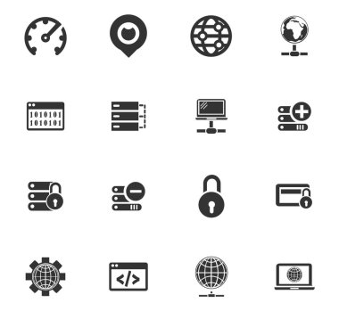 Barındırma sağlayıcısı Icons set
