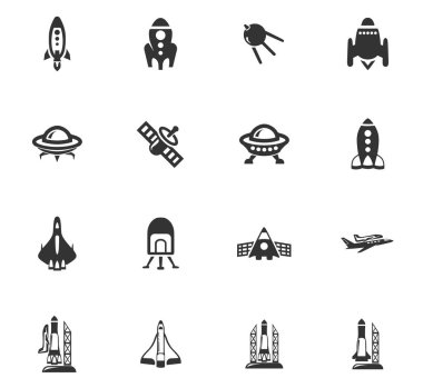 Uzay platform Icons set