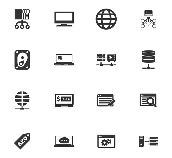 Ensemble d'icônes fournisseur d'hébergement — Image vectorielle