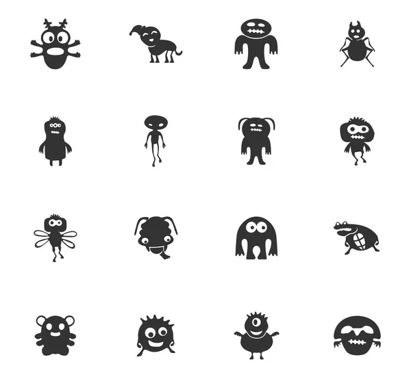 Monster icons set — Stock Vector