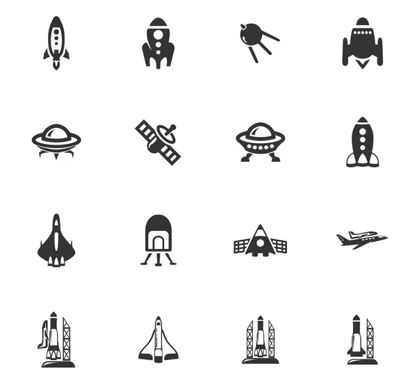 Set di icone della piattaforma spaziale — Vettoriale Stock