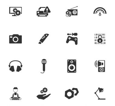 Icons set elektronik onarım