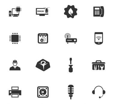Icons set elektronik onarım