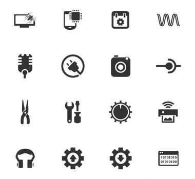 Icons set elektronik onarım