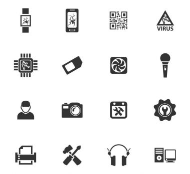 Icons set elektronik onarım