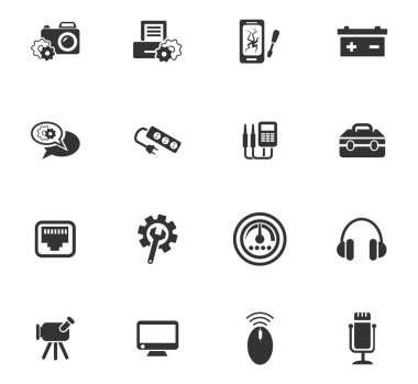 Icons set elektronik onarım