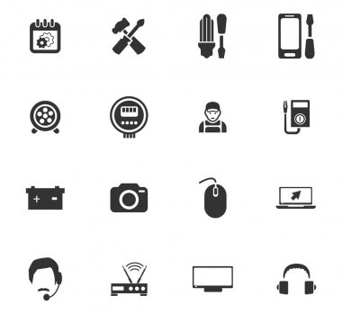 Icons set elektronik onarım