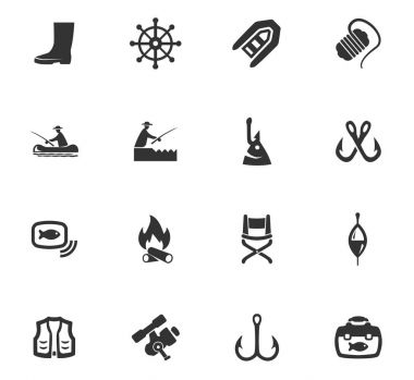 Balıkçılık Icons set
