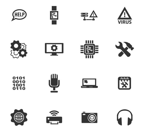 Electronics repair icons set