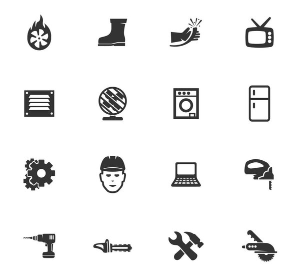 Electronics repair icons set