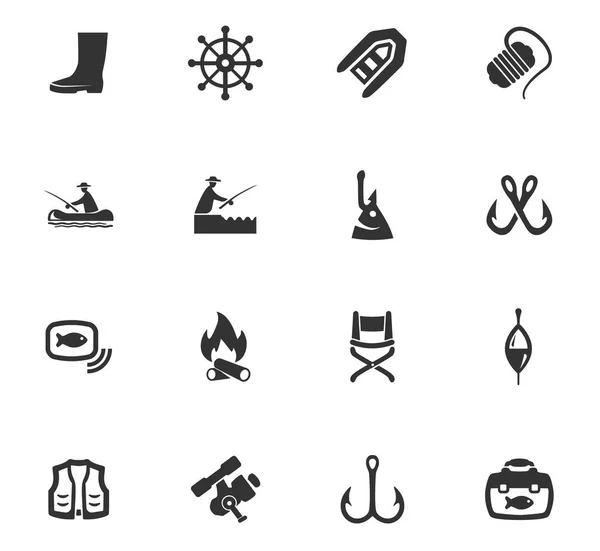 Fishing icons set — Stock Vector