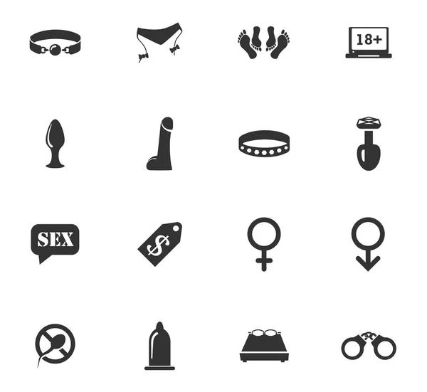 Set de iconos de tienda de sexo — Vector de stock