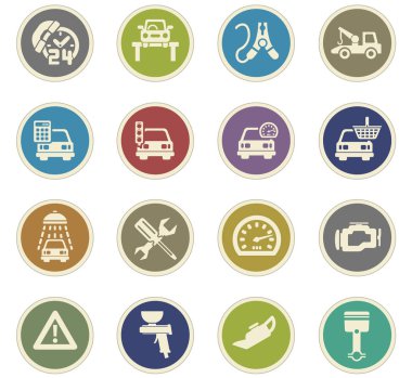 araba servisi simgesi seti