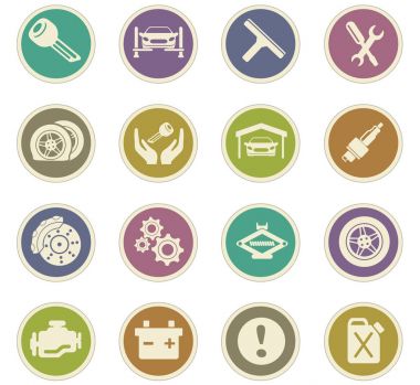 araba servisi simgesi seti