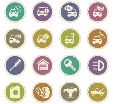 araba servisi simgesi seti