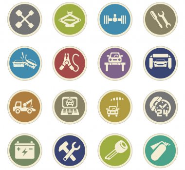 araba servisi simgesi seti