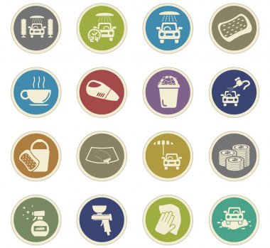Oto yıkama Icon set