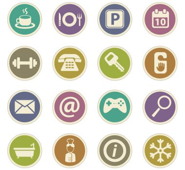 Otel Oda Servisi Icon set