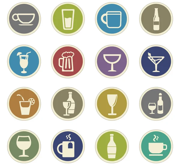 Vasos y vasos icono conjunto — Vector de stock