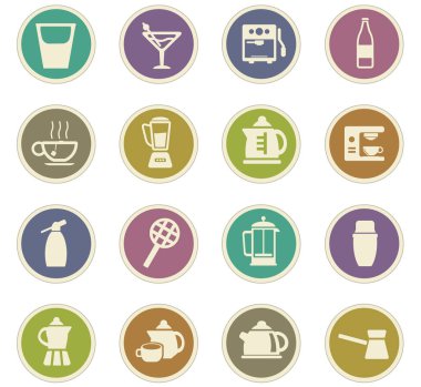 bavarages simge seti için mutfak eşyaları