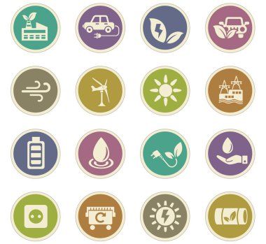 Alternatif enerji simgesi seti