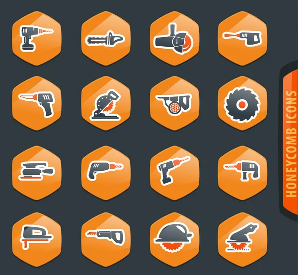 Conjunto de ícones de ferramentas elétricas — Vetor de Stock