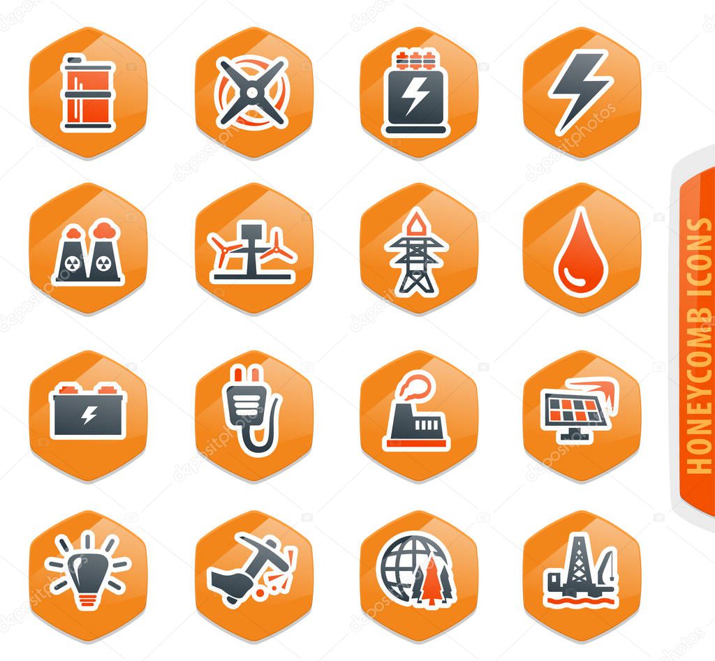 Alternative energy icons set