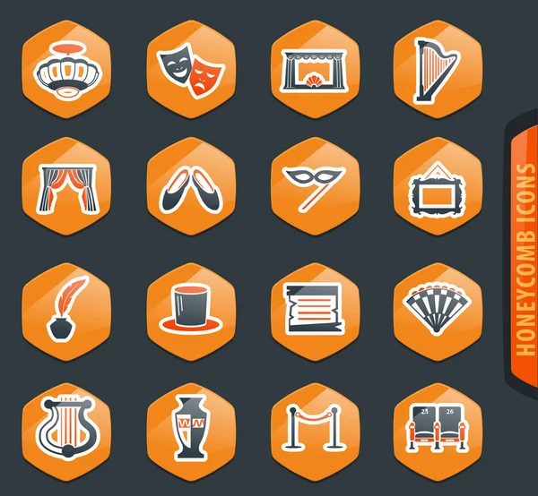 劇場のアイコンを設定 — ストックベクタ