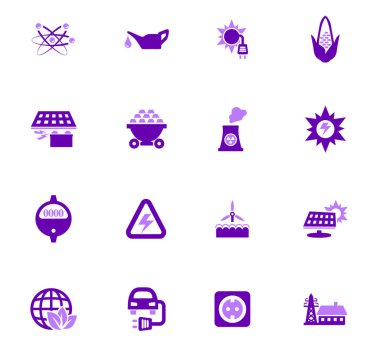 Biyo yakıt sanayi Icons set