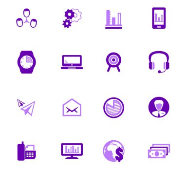 İş yönetimi ve insan kaynakları Icons set