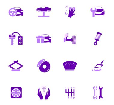 Araba Dükkanı Icons set