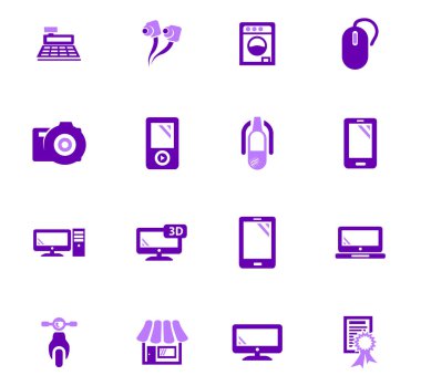 Süpermarket elektronik Icons set