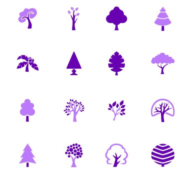 conjunto de iconos de árbol
