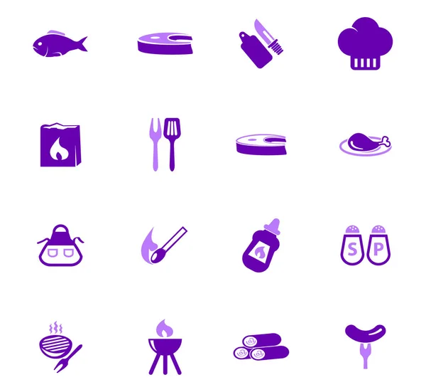 Conjunto de ícones de churrasco —  Vetores de Stock