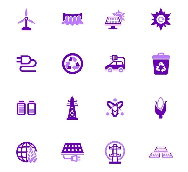 Conjunto de iconos de la industria del combustible BIO — Vector de stock