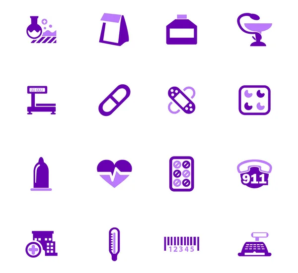 Ensemble d'icônes de pharmacie — Image vectorielle