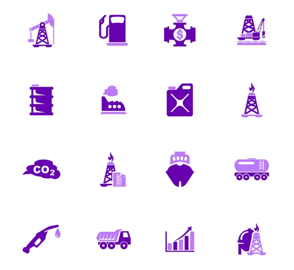 Conjunto de iconos de extracción de petróleo — Vector de stock
