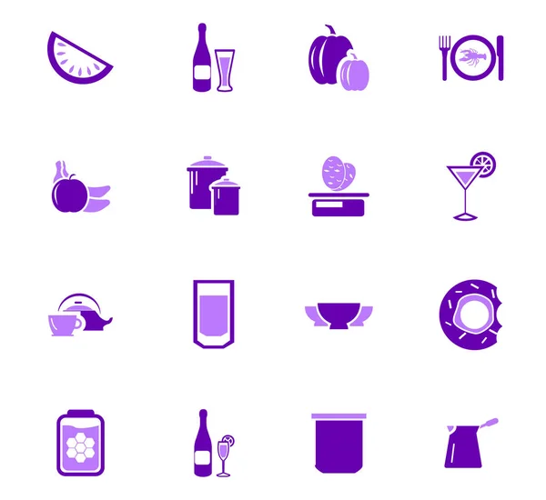 Conjunto de ícones de comida e cozinha —  Vetores de Stock