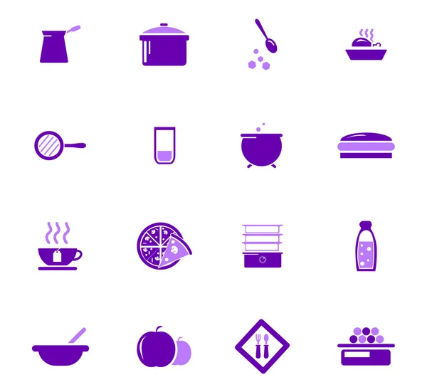 Conjunto de iconos de comida y cocina — Archivo Imágenes Vectoriales