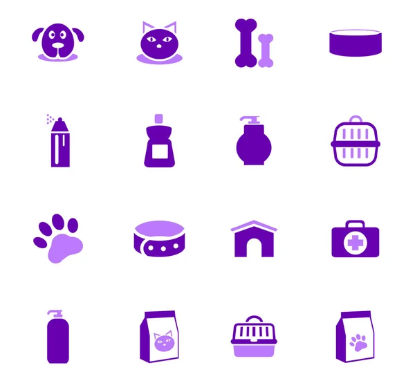 Zboží pro zvířata ikony nastavit — Stockový vektor