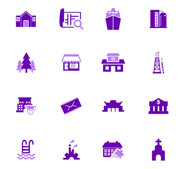 Infrastucture zestaw ikon miasta — Wektor stockowy