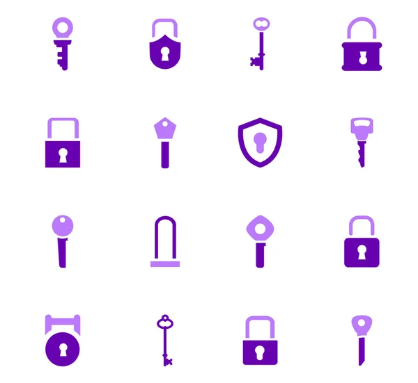 Lock and Key icons set — Stock Vector