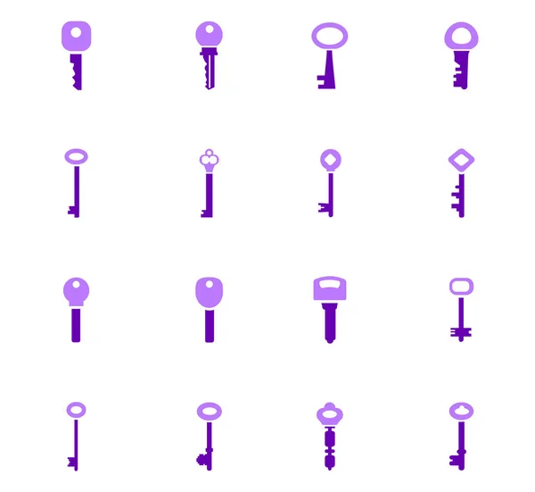 Conjunto de iconos de bloqueo y clave — Vector de stock
