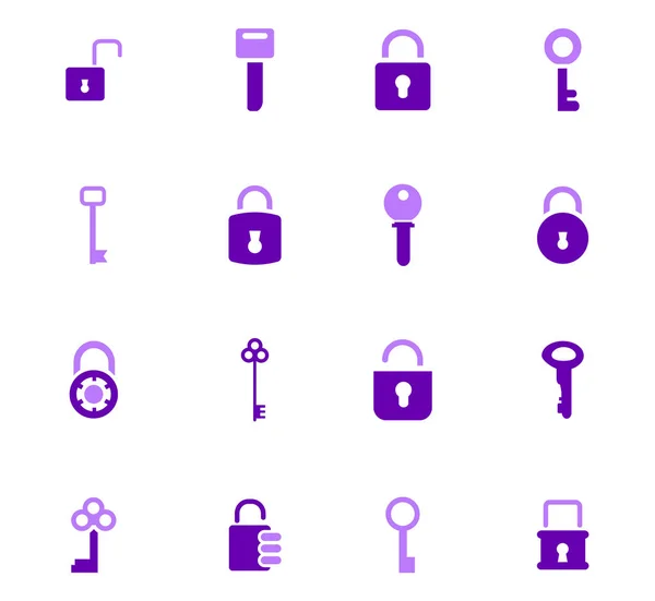 Lock and Key icons set — Stock Vector