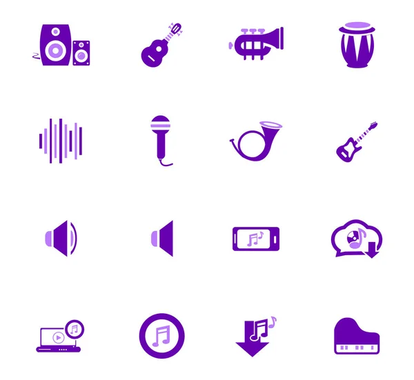 Conjunto de iconos musicales — Vector de stock