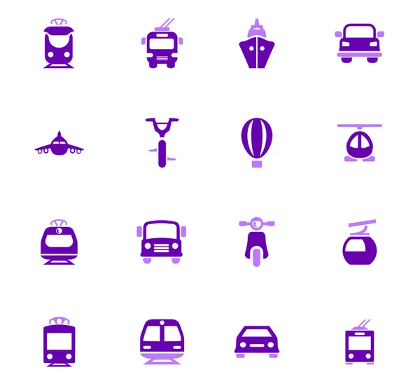 Set icone del trasporto pubblico — Vettoriale Stock