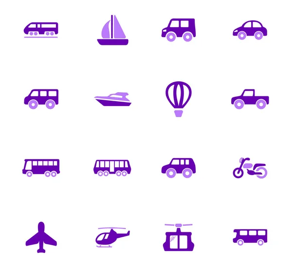 Ensemble d'icônes des transports publics — Image vectorielle