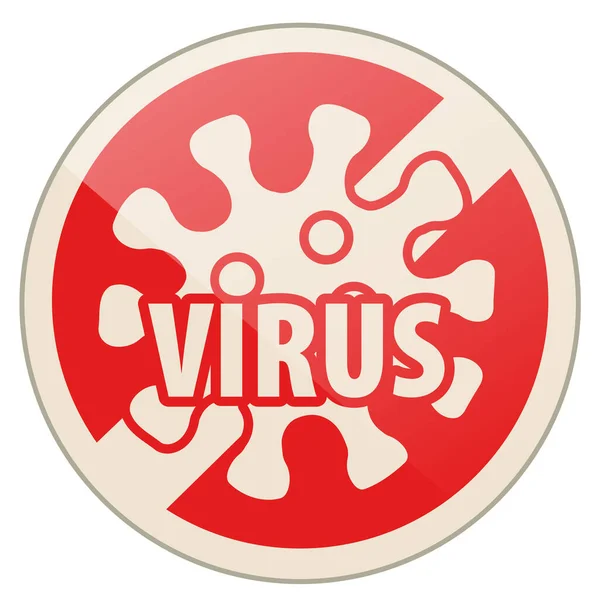 Virus Autocollant Image Symbolique Virus Sur Autocollant Papier Icône Coronavirus — Image vectorielle